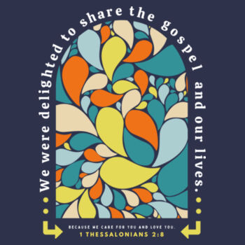 Colorful Arch with Scripture on Navy - Youth T-shirt Design
