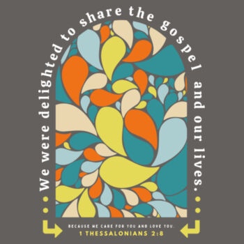 Colorful Arch with Scripture on Charcoal - Youth T-Shirt Design