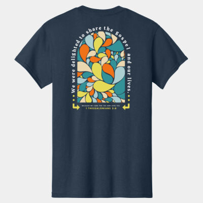 Colorful Arch with Scripture on Navy - Adult T-Shirt Thumbnail