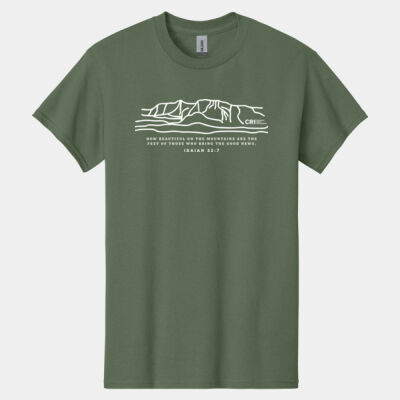 Mountains Scripture in White - Adult T-shirt Thumbnail