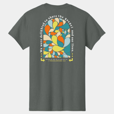 Colorful Arch with Scripture on Charcoal - Adult T-shirt Thumbnail