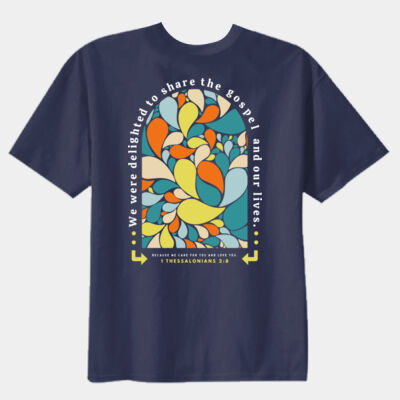 Colorful Arch with Scripture on Navy - Youth T-shirt Thumbnail