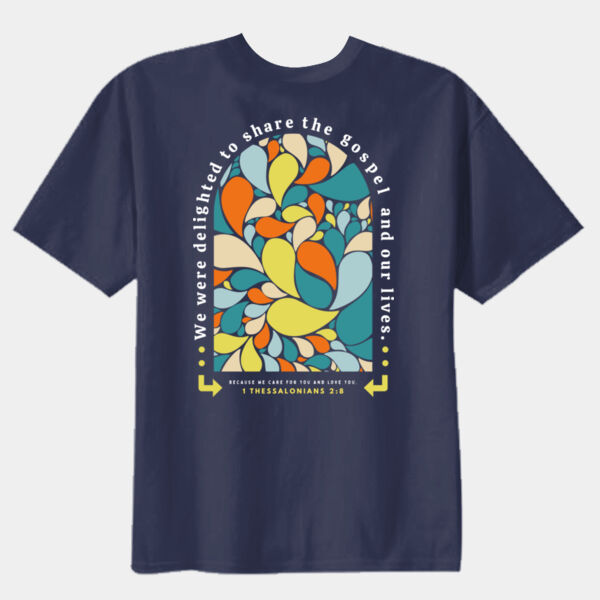 Colorful Arch with Scripture on Navy - Youth T-shirt Thumbnail