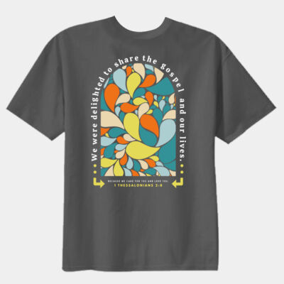 Colorful Arch with Scripture on Charcoal - Youth T-Shirt Thumbnail