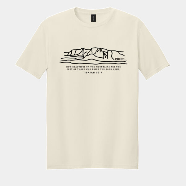 Mountain Scripture in Black - Softstyle ® T Shirt - Softstyle ® T Shirt Thumbnail