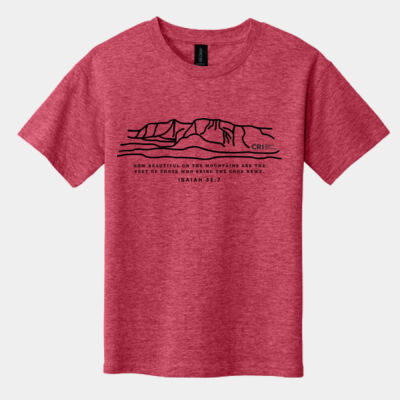 Mountain Scripture in Black - Softstyle ® T Shirt - Youth Softstyle ® T Shirt Thumbnail